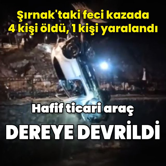 Hafif ticari araç dereye devrildi: 4 ölü, 1 yaralı