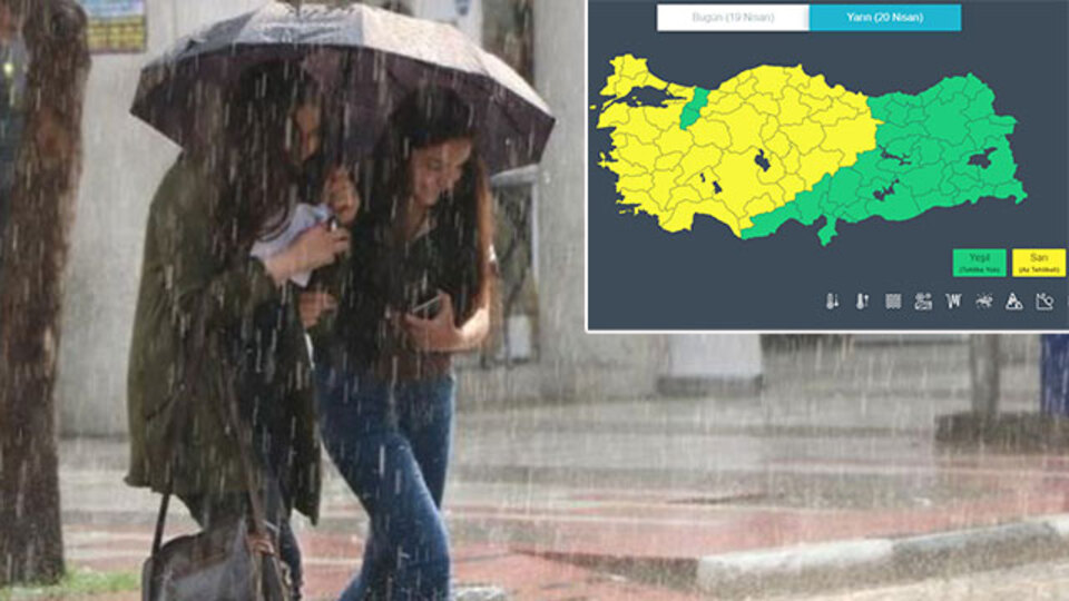 Meteoroloji saat verdi! 45 kent için "sarı" alarm!