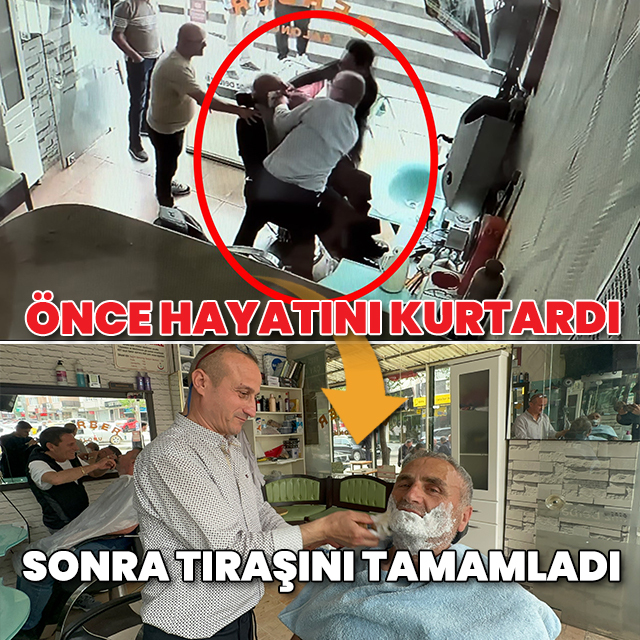 Önce hayatını kurtardı, sonra tıraşını tamamladı