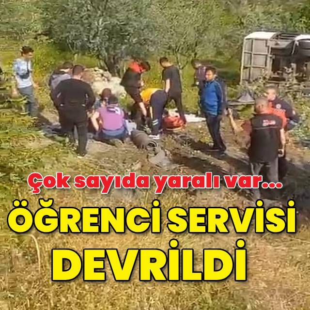 Öğrenci midibüsü devrildi: 12 yaralı