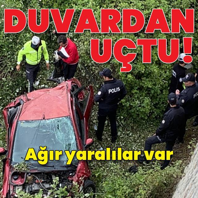 Kontrolden çıkıp istinat duvarından düştü!