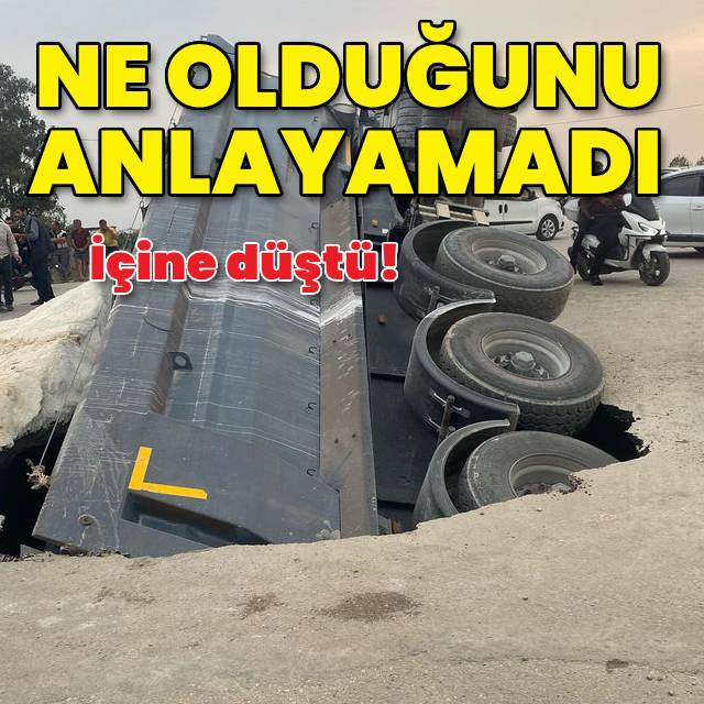 Yol çöktü içine düştü!