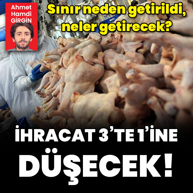 Tavuk ihracatı 3'te 1'ine düşecek