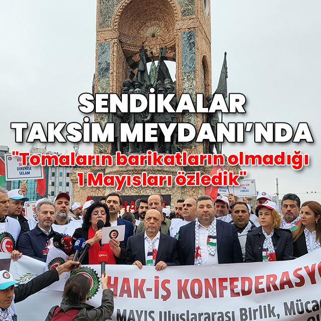 Sendikalar Taksim Anıtı'na siyah çelenk bıraktı: "TOMA'ların, barikatların, biber gazlarının olmadığı 1 Mayısları özledik"
