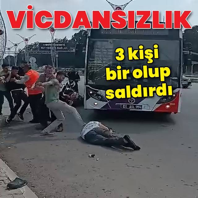 Yol verme kavgası! Otobüs şoförünü tekme tokat dövdüler