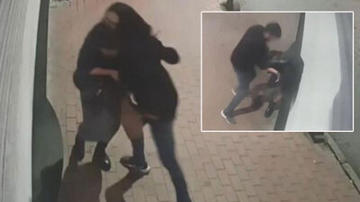 Kadına yumruk ve kafa attı! O anlar kamerada! Gasp dehşeti!