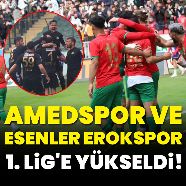 Amedspor ve Erokspor 1. Lig'e yükseldi!