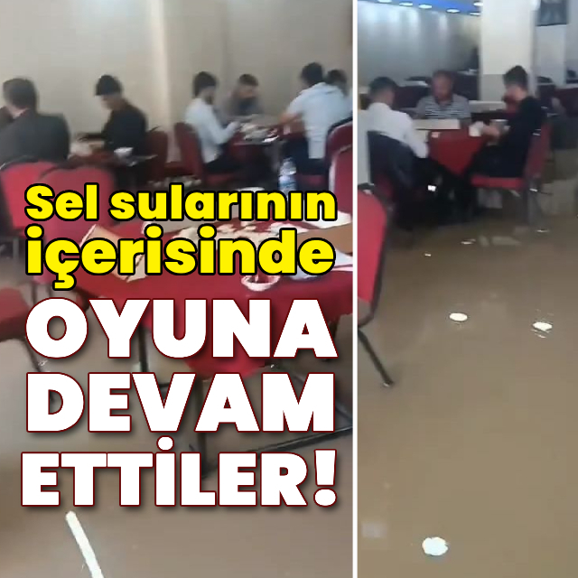Sel sularının içerisinde oyuna devam ettiler