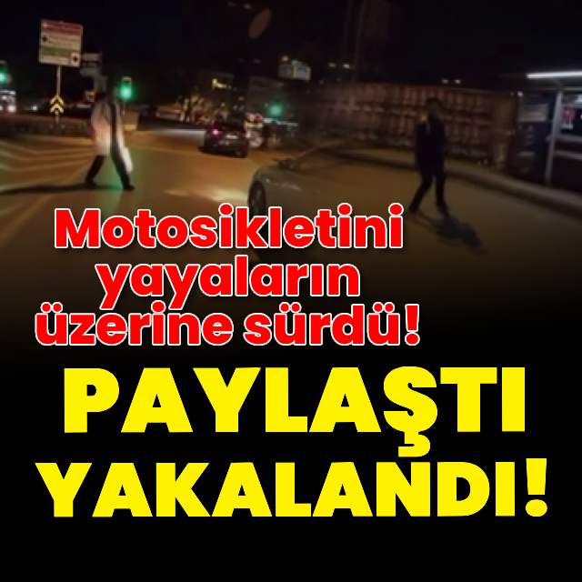 Motosikletini yayaların üzerine sürdü!