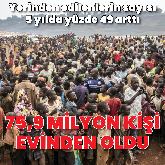 Yerinden edilenlerin sayısı 75,9 milyona ulaştı