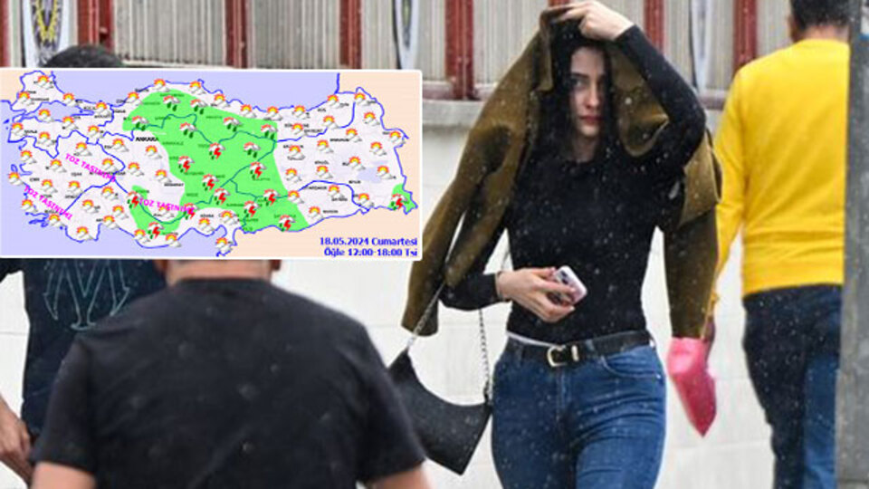 4 bölgede toz taşınımı! 5 bölgede sağanak!