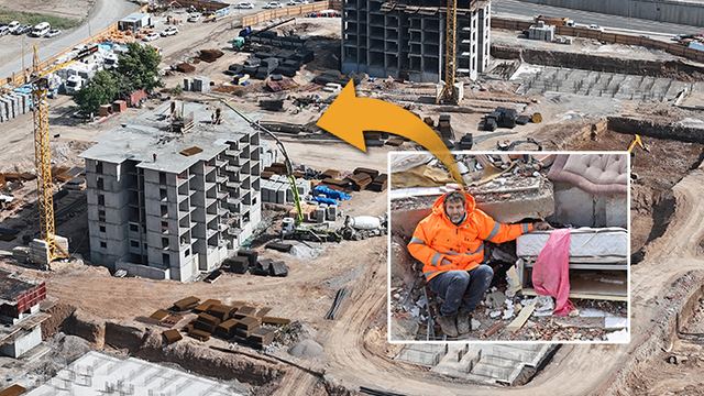 Depremin simgesi sitede binalar yükseliyor