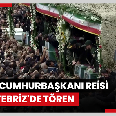 Helikopter kazasında hayatını kaybeden İran Cumhurbaşkanı Reisi için Tebriz'de tören