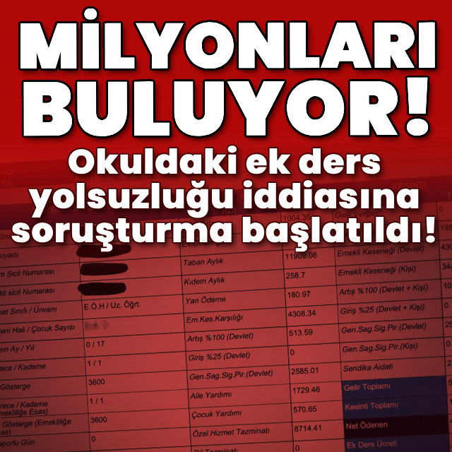Okuldaki ek ders yolsuzluğu iddiasına soruşturma başlatıldı!