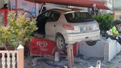 Kontrolden çıktı, dondurma dolabının üzerine çıktı!