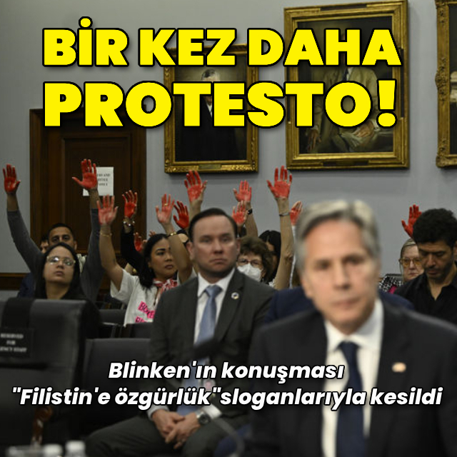 Blinken bir kez daha protesto edildi