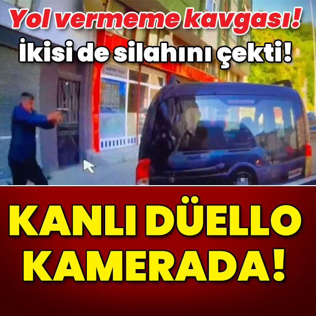 Yol vermeme kavgası! Silahlar çekildi! Kanlı düello kamerada!