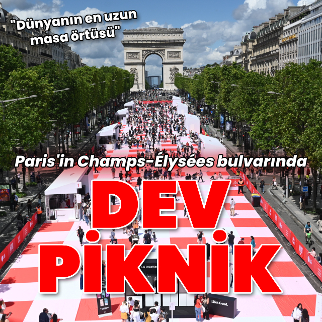 Parislilerden Champs-Élysées'de 'dev' piknik