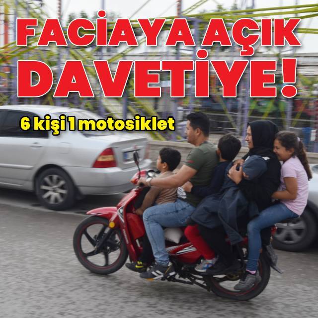 6 kişi bir motosikletle seyahat ettiler!