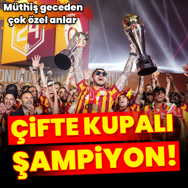Cimbom kupalarını kaldırdı! İşte o anlar
