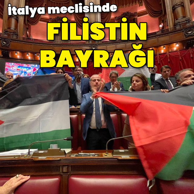 İtalya meclisinde Filistin bayrağı