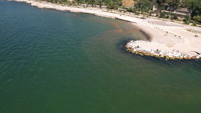 Büyükçekmece'de denizin rengi değişti!