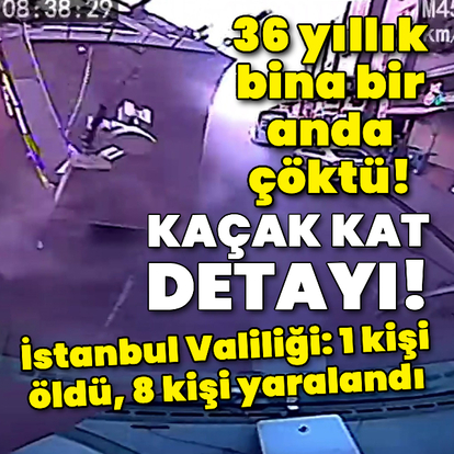 Küçükçekmece'de bina çöktü!