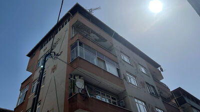 Balkon çöktü bina boşaltıldı!