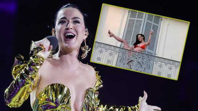 Katy Perry'den balkonda bikini şov
