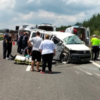 Anadolu Otoyolu'nda feci kaza: 1 ölü, 10 yaralı