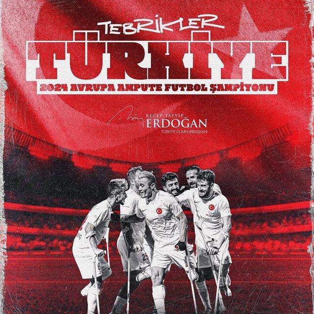 Cumhurbaşkanı Erdoğan'dan Ampute Milliler'e tebrik