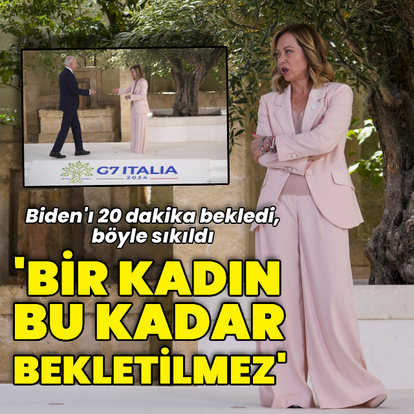 Meloni Biden'ı beklerken böyle sıkıldı