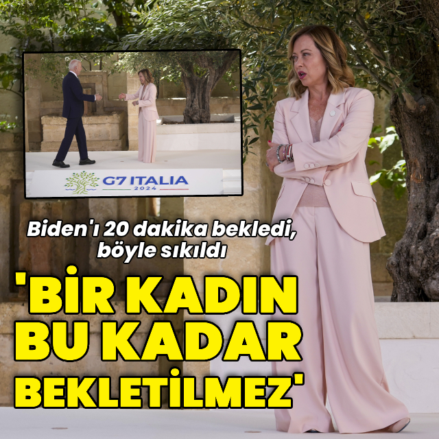 Meloni Biden'ı beklerken böyle sıkıldı