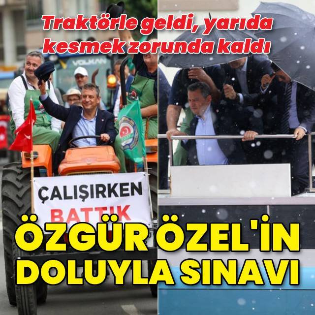 Dolu yağışı CHP mitingini vurdu