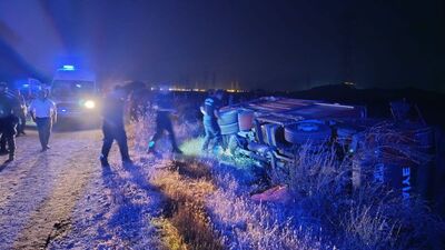 Anız yangınına müdahale ederken devrildi: 2 yaralı