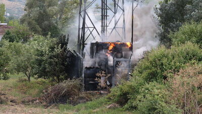 Baz istasyonu trafosunda yangın çıktı