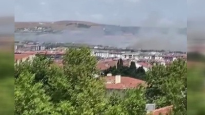 Silivri'de anız yangını!