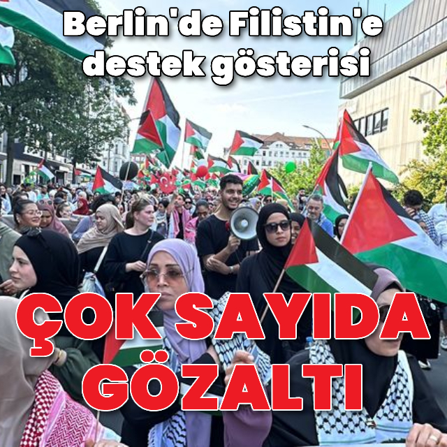 Berlin'de Filistin'e destek gösterisi