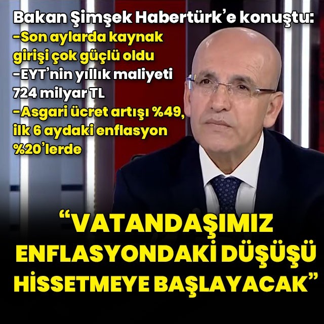 Hazine ve Maliye Bakanı Şimşek Habertürk'te