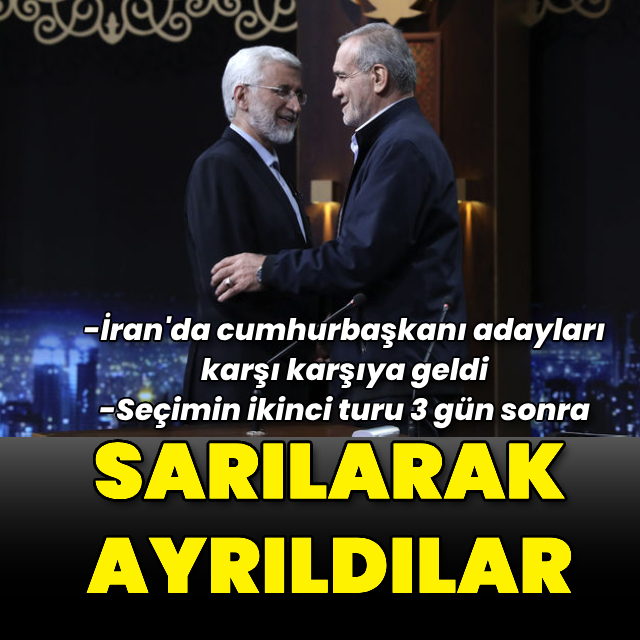 Cumhurbaşkanı adayları münazaradan sarılarak ayrıldı