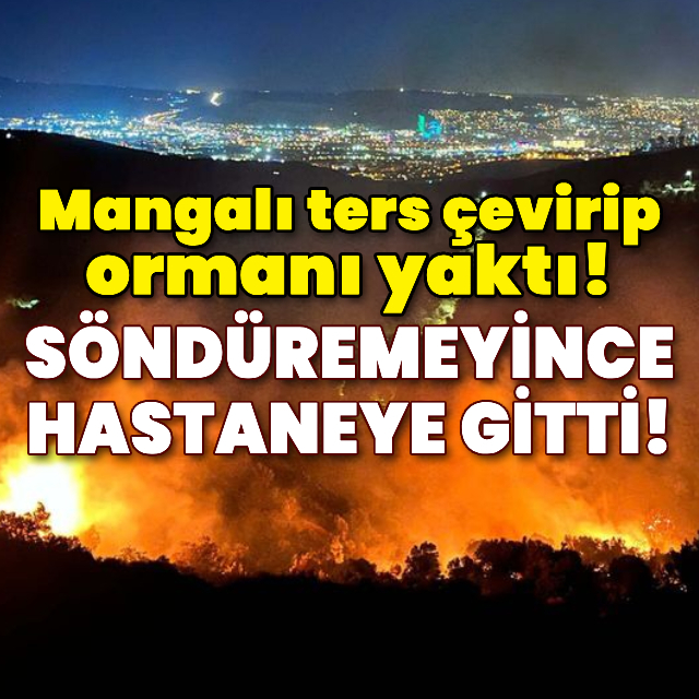 Ters çevrilen mangal ormanı yaktı!