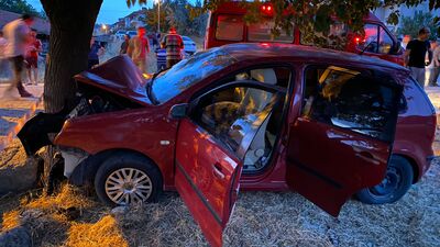 Otomobil ağaca çarptı: 1'i bebek 2 ölü