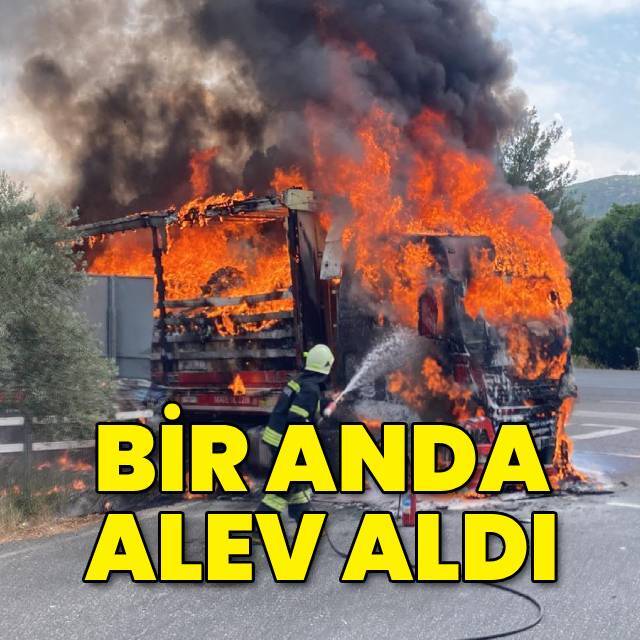 Bir anda alev aldı