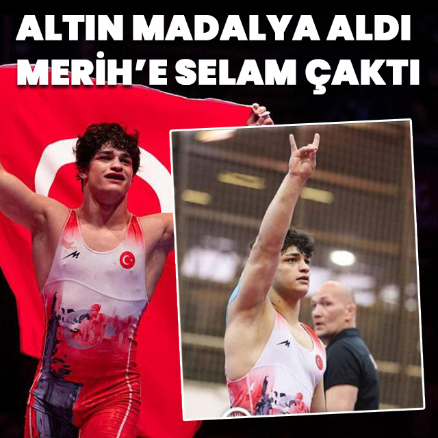 Şampiyon güreşçiden bozkurt selamı