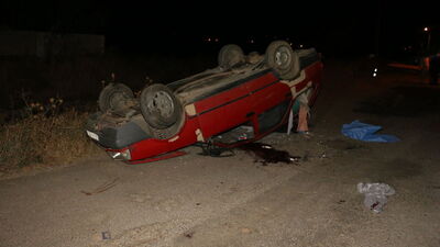 Otomobil takla attı: 1 ölü, 1 yaralı