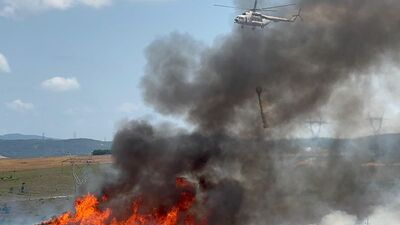 Tuzla'da otluk alanda yangın!
