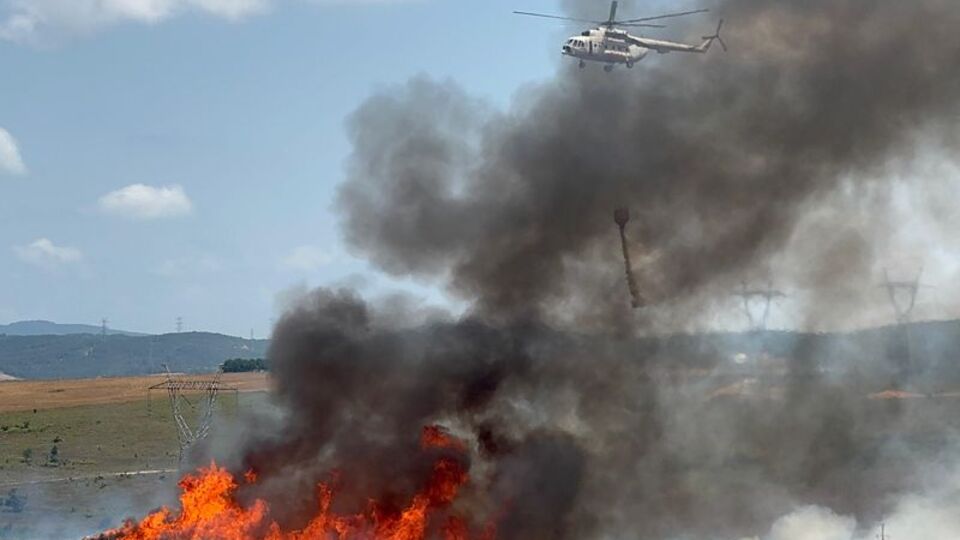 Tuzla'da otluk alanda yangın!