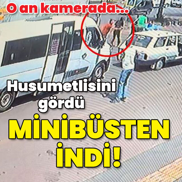 O anlar kamerada... Husumetlisini gördü minibüsten indi!