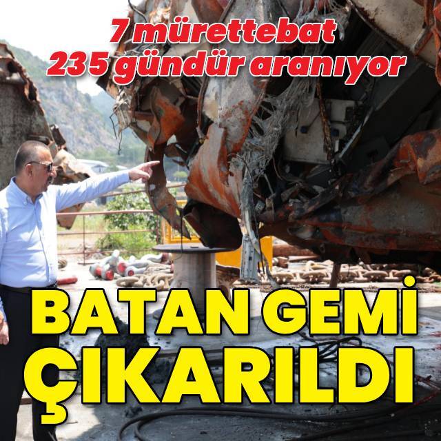 Kafkametler gemisinin kesilen parçaları yüzeye çıkarıldı