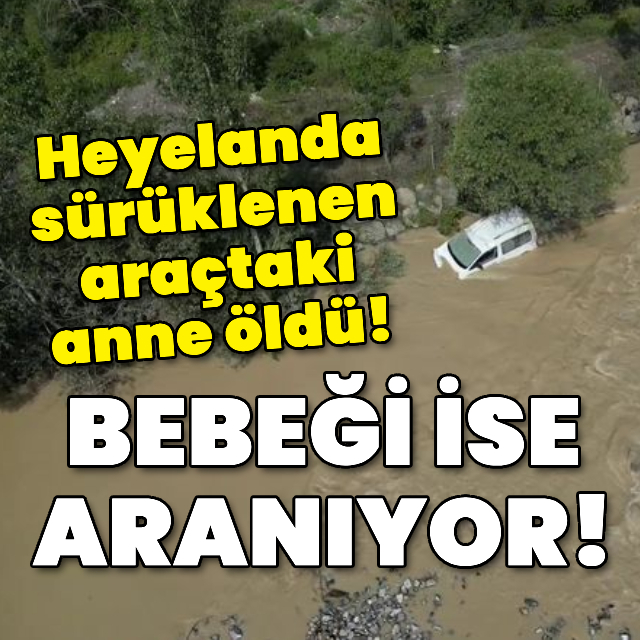 Heyelanda sürüklenen araçtaki bebek aranıyor!